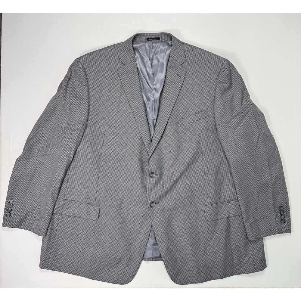 Pronto Uomo Platinum Mens Blazer 54R Wool Sport Coat Houndstooth Executive Fit